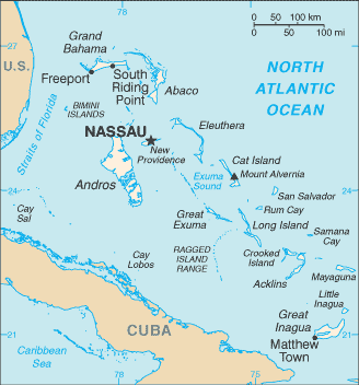 Map of Bahamas, The