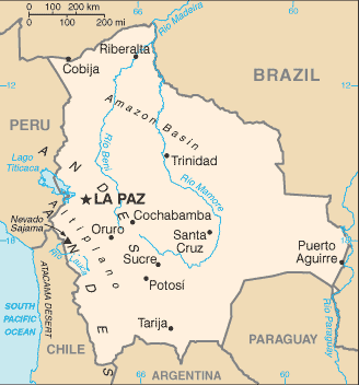 Map of Bolivia