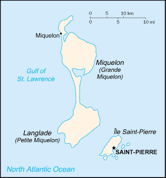 Map of Saint Pierre and Miquelon